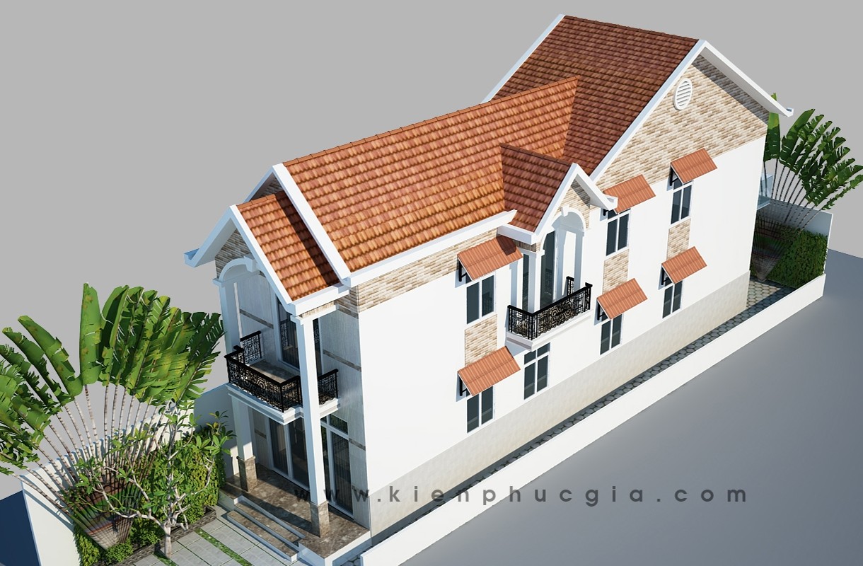 Nhà mái ngói đẹp 1 trệt 1 lầu