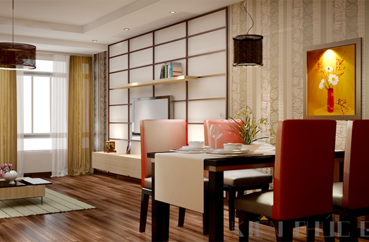 Mẫu nội thất căn hộ 70m2 theo phong cách Nhật Bản