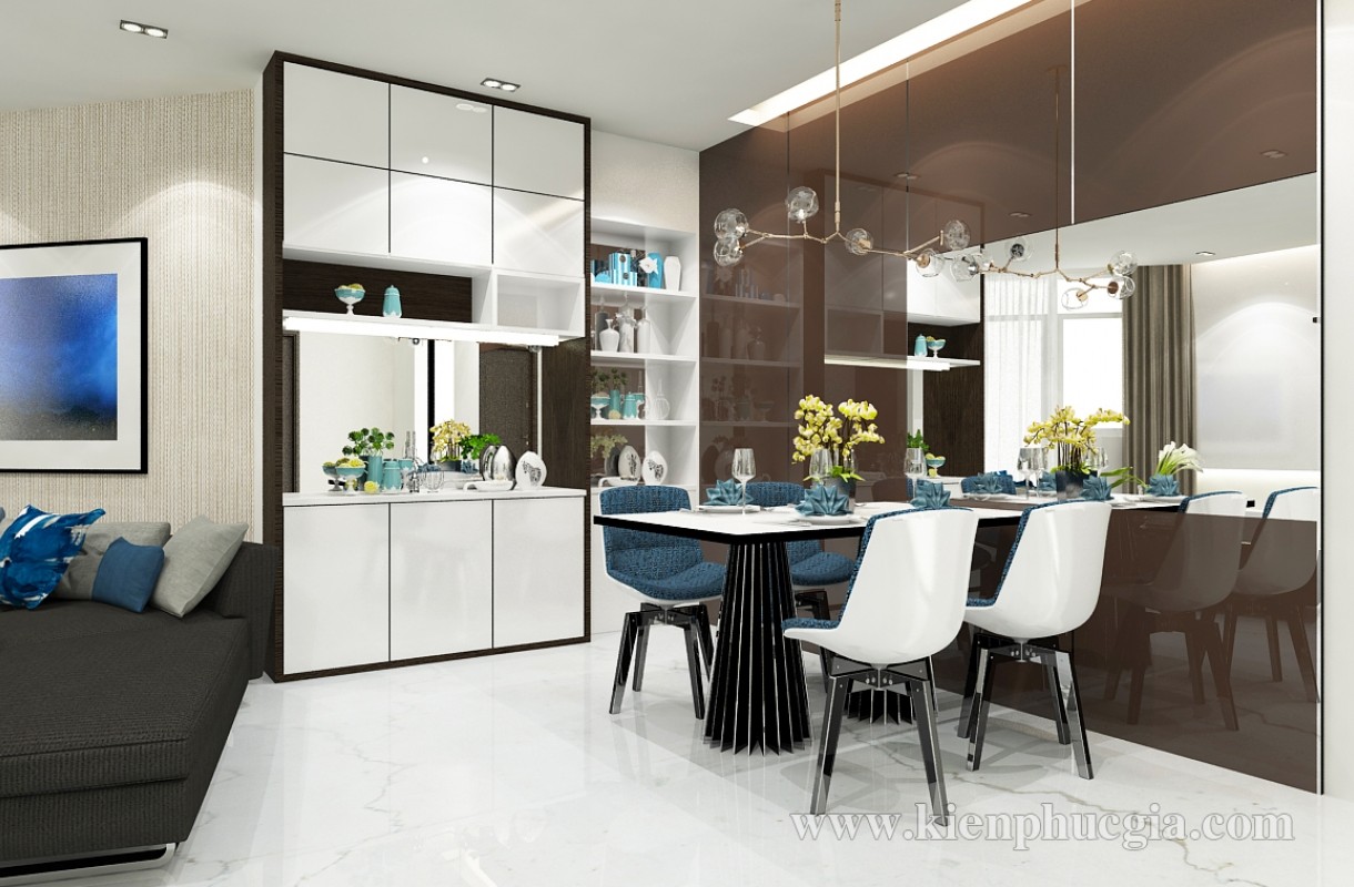 Nét hiện đại của mẫu thiết kế nội thất căn hộ Himlam Chợ Lớn