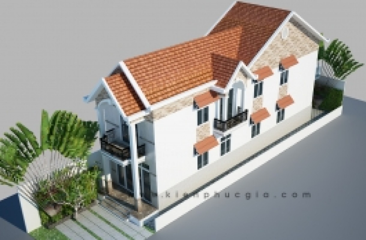 Nhà mái ngói đẹp 1 trệt 1 lầu