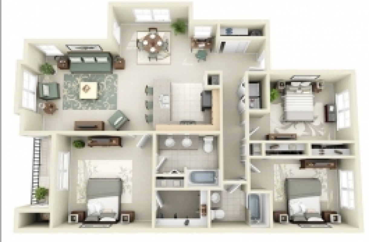 Thiết kế nội thất căn hộ chung cư 3 phòng ngủ