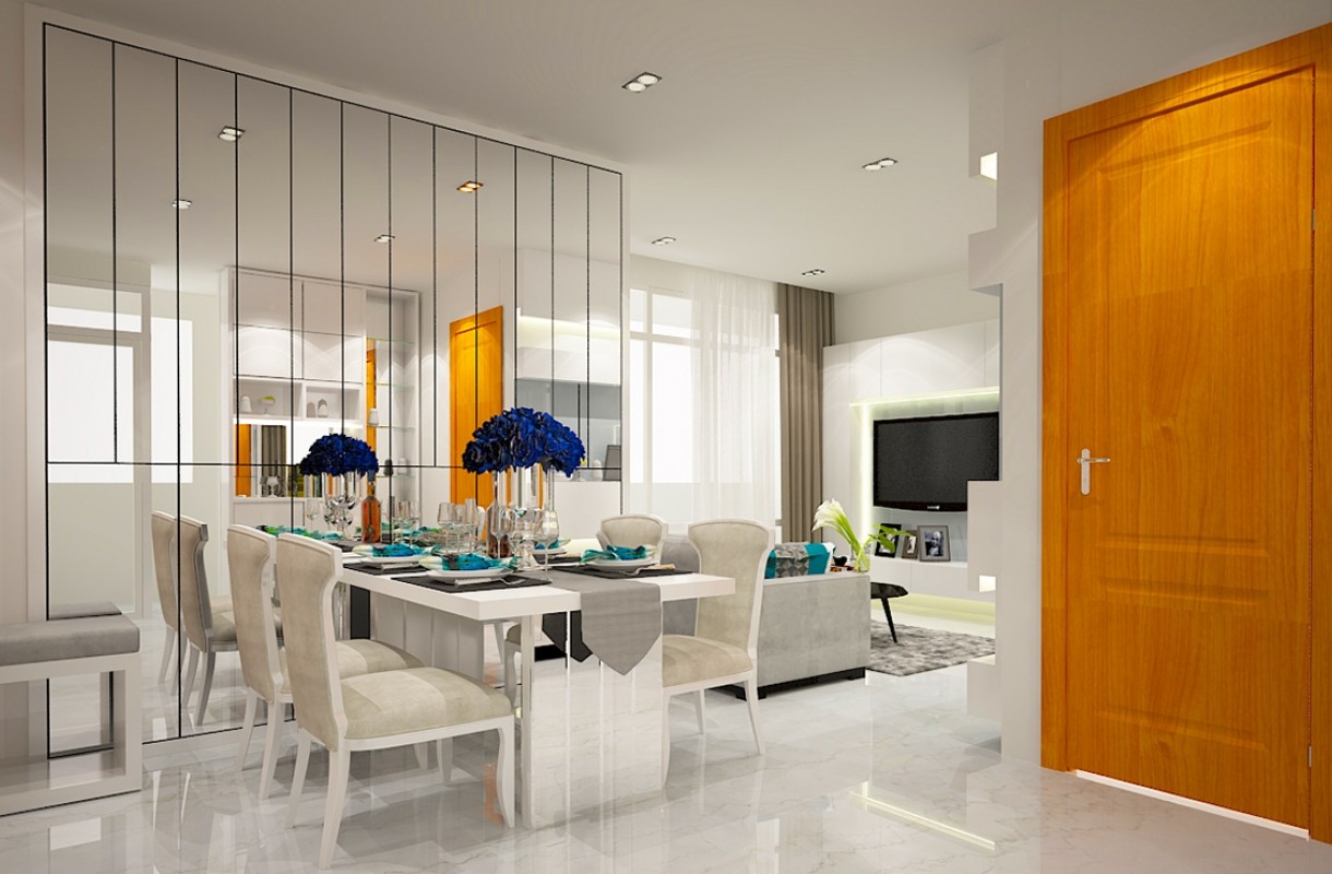 Đơn giản tinh tế với mẫu thiết kế nội thất căn hộ 2 phòng ngủ ở Him Lam Chợ Lớn