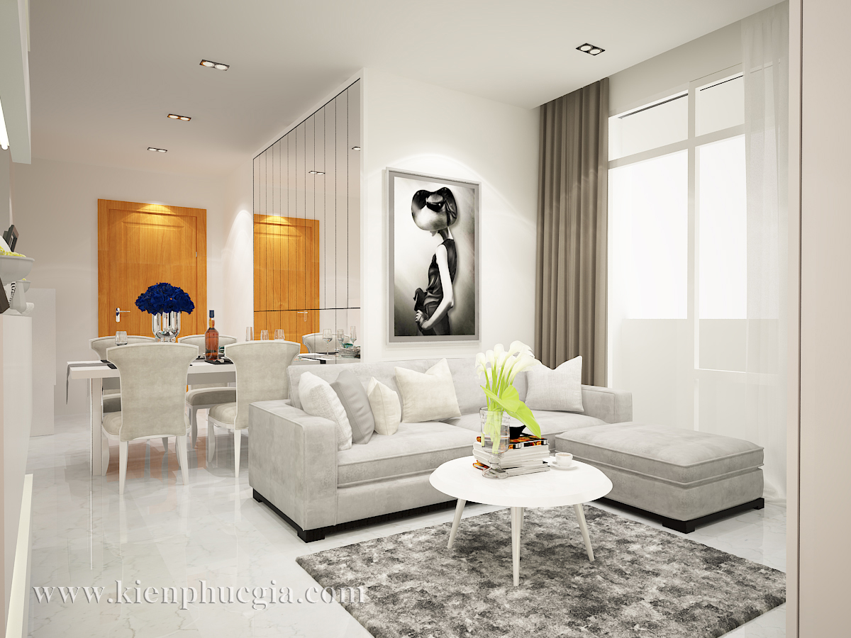 Đơn giản tinh tế với mẫu thiết kế nội thất căn hộ 2 phòng ngủ ở Him Lam Chợ Lớn ảnh 1