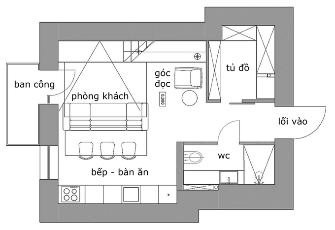 Căn hộ 35 m2 tiện nghi như nhà rộng 8