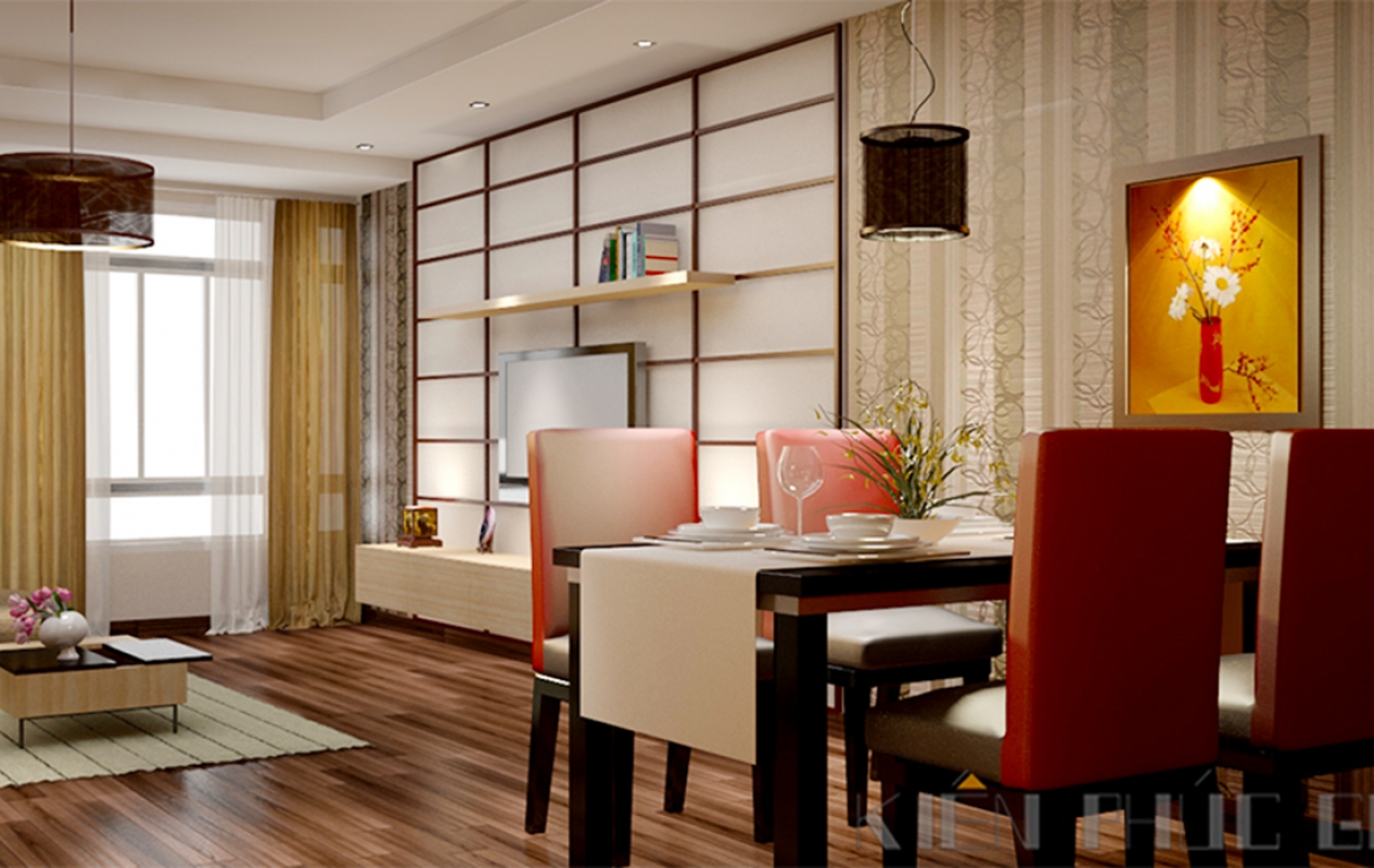 Mẫu nội thất căn hộ 70m2 theo phong cách Nhật Bản