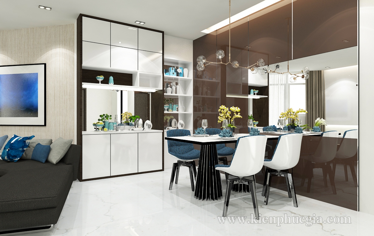 Nét hiện đại của mẫu thiết kế nội thất căn hộ Himlam Chợ Lớn