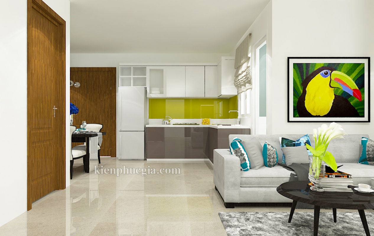 Thiết kế nội thất căn hộ cao cấp 2 phòng ngủ